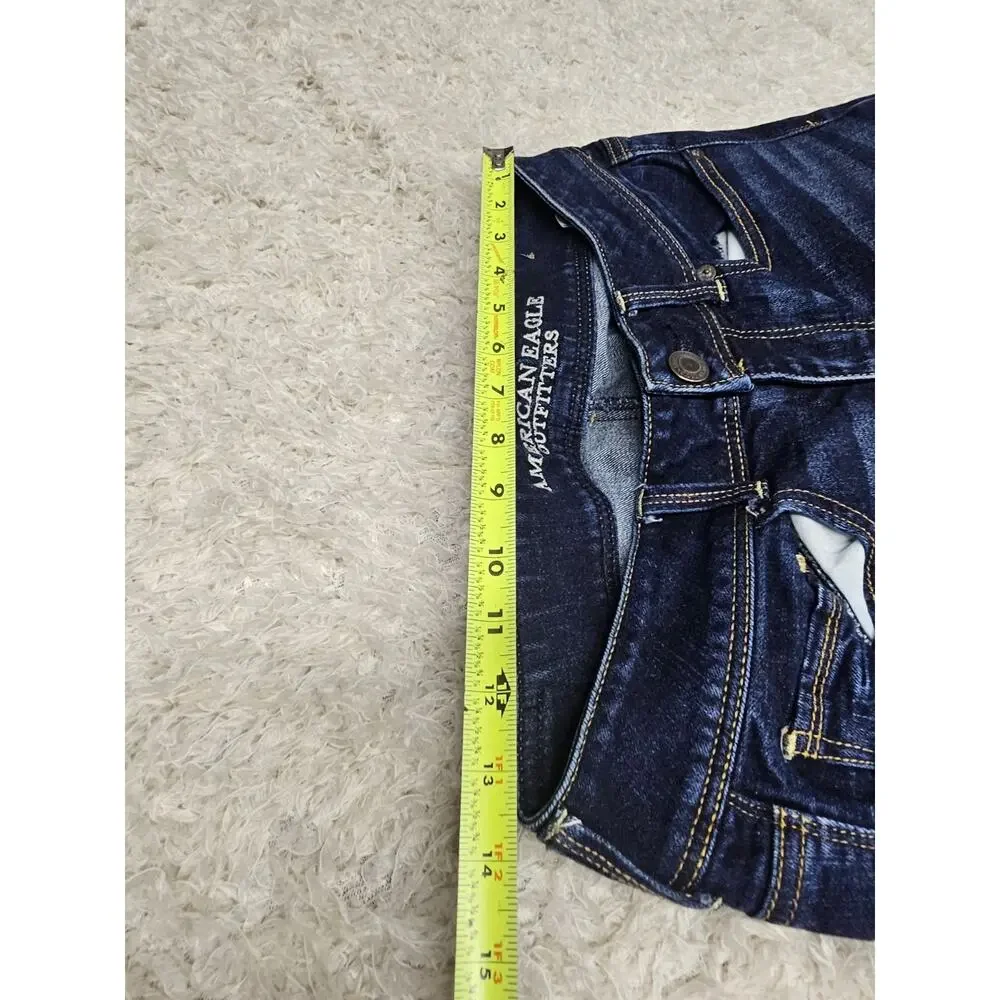 American Eagle Kick Boot Stretch Jeans Womens 6 Regular Dark Wash Blue Western